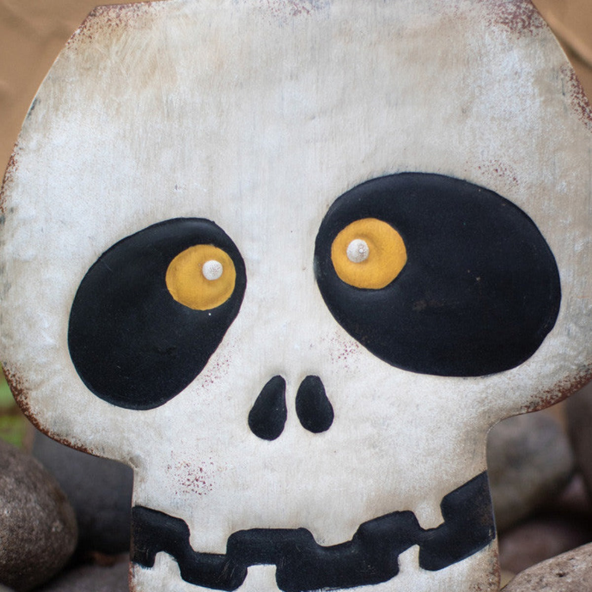 Halloween Skull & Bats Yard Art