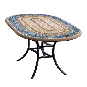 Caribbean Sea Mosaic Oval Bistro
