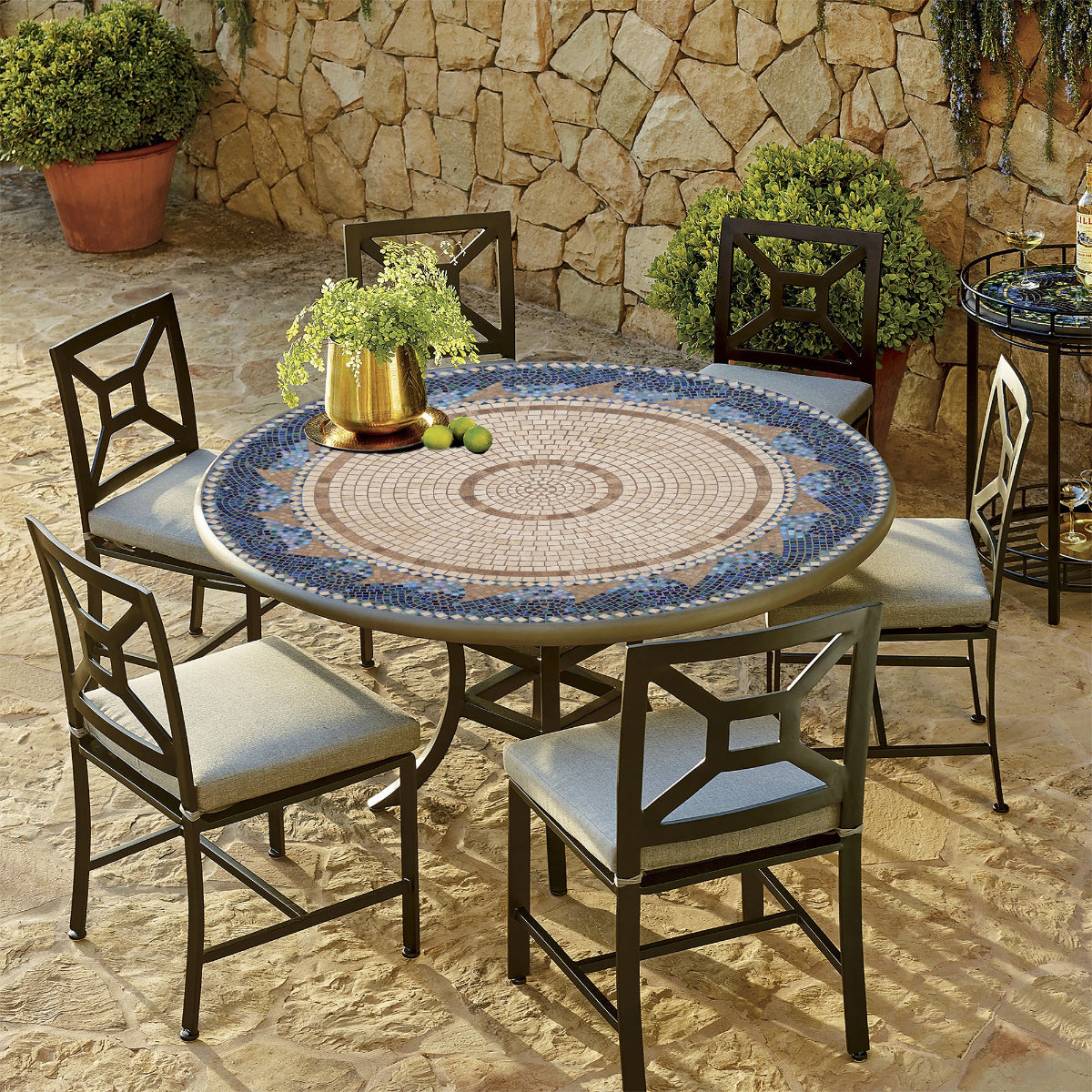 Caribbean Sea Mosaic Patio Table 42"-60"-1