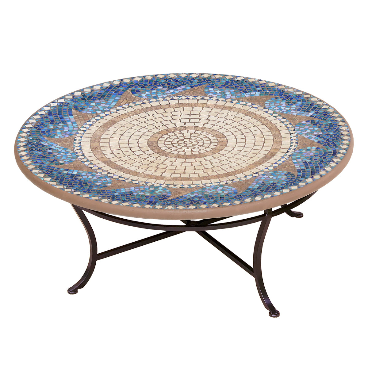 Caribbean Sea Mosaic Round Coffee Table