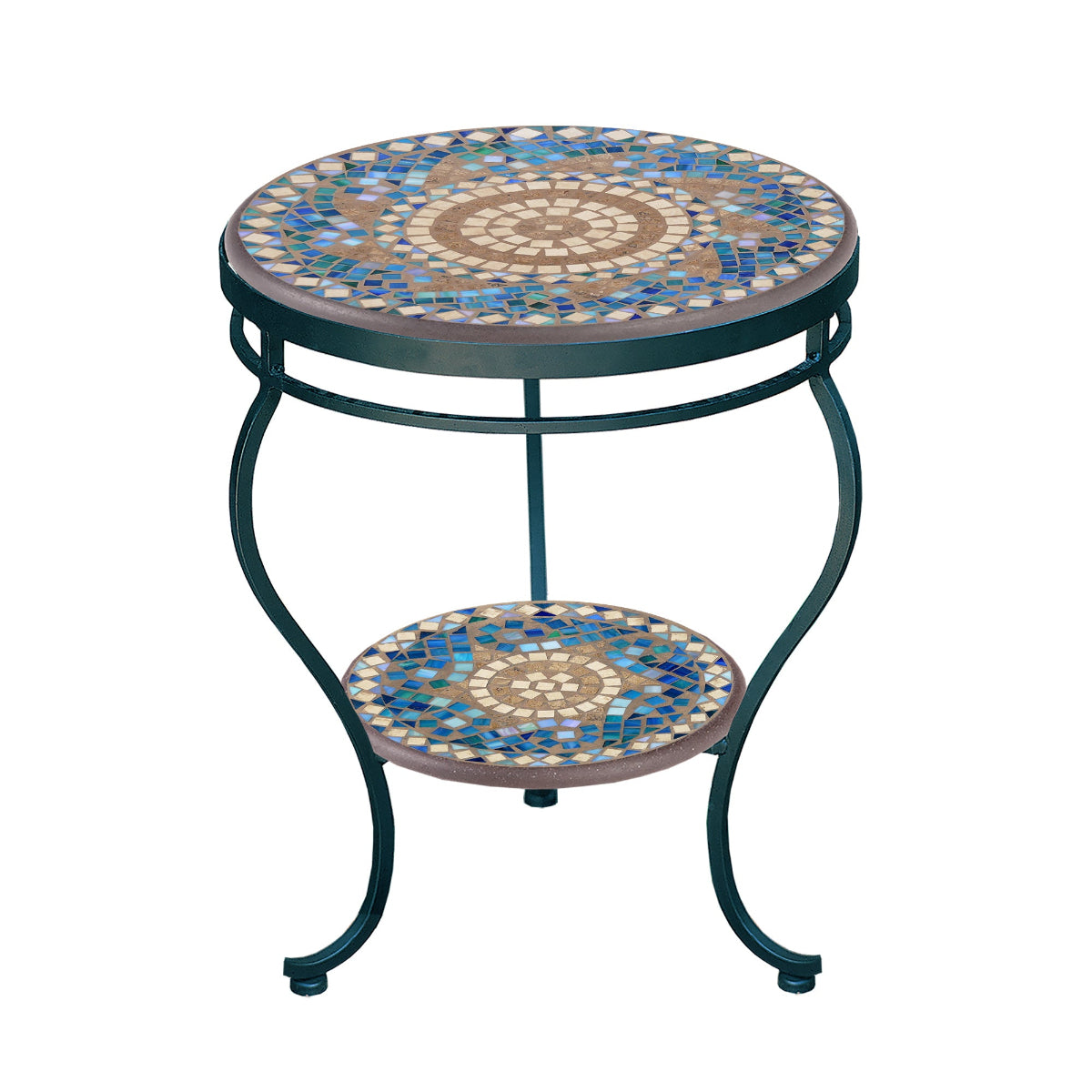 Caribbean Sea Mosaic Side Table - Tiered-1