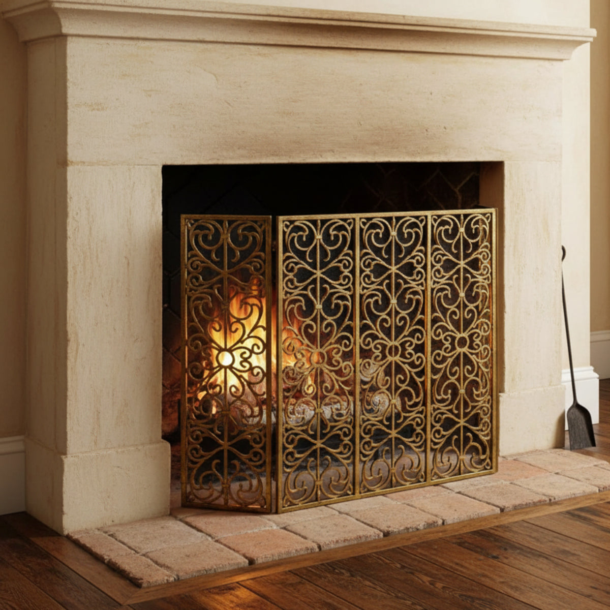 Chateau Scroll Fireplace Screen