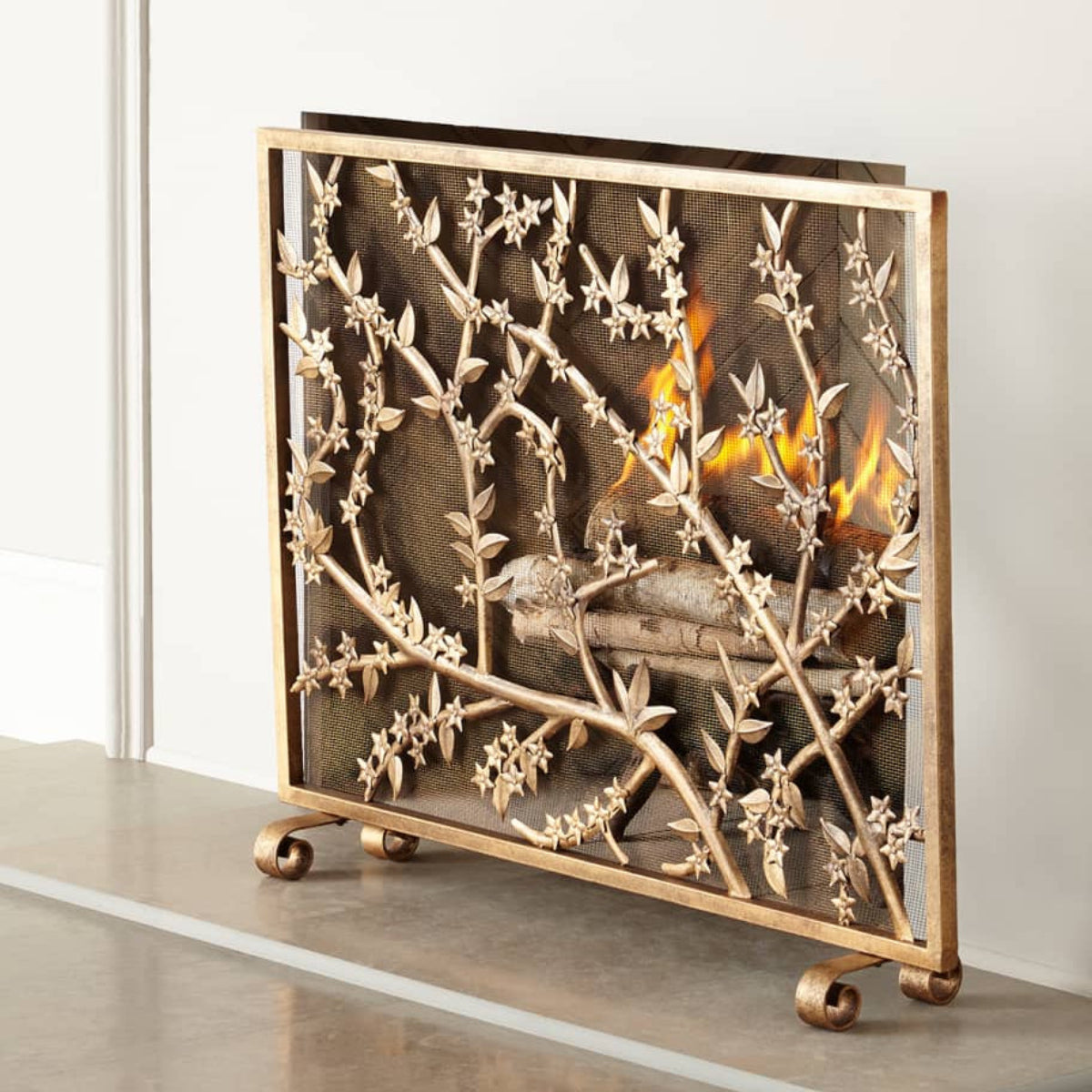 Cherry Blossom Branch Fire Screen