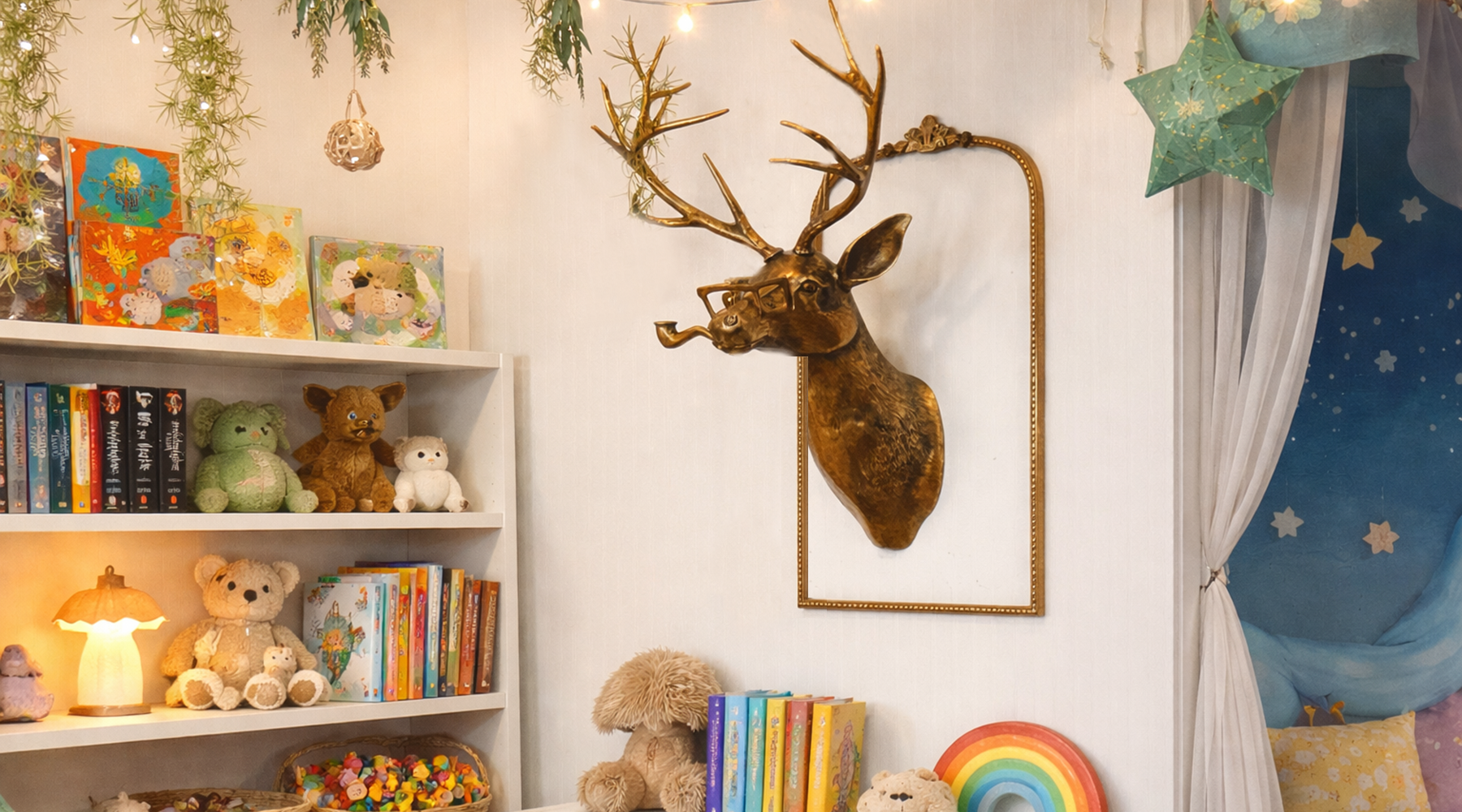 Eric and Eloise sculptural animal decor displayed in a collected room