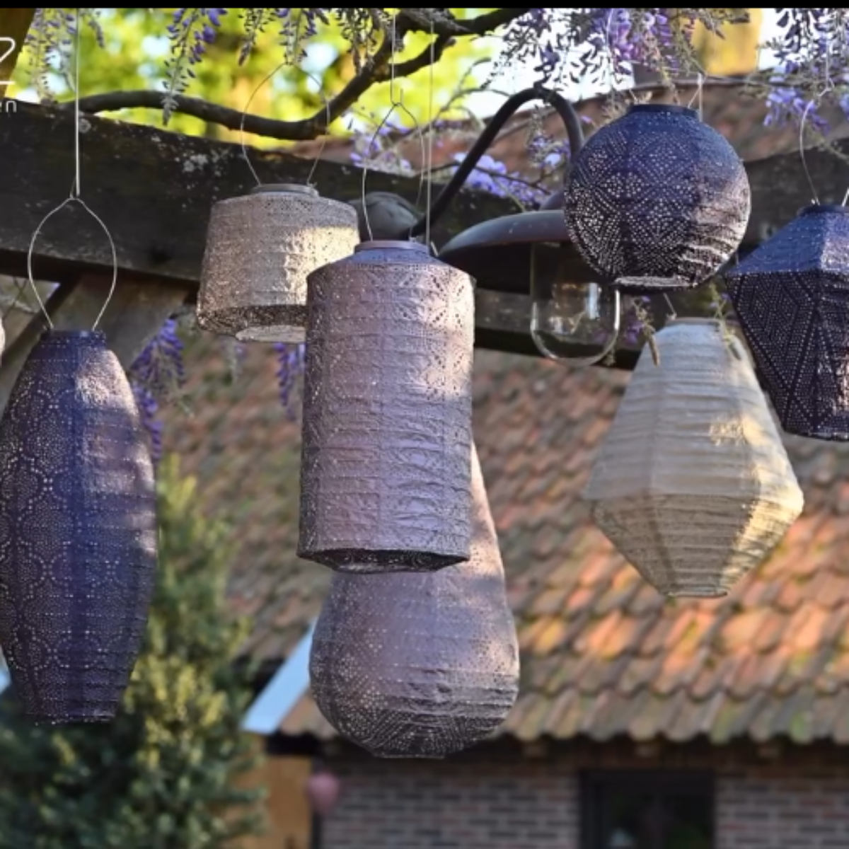 Indoor/Outdoor Cylinder Lantern - Light Taupe