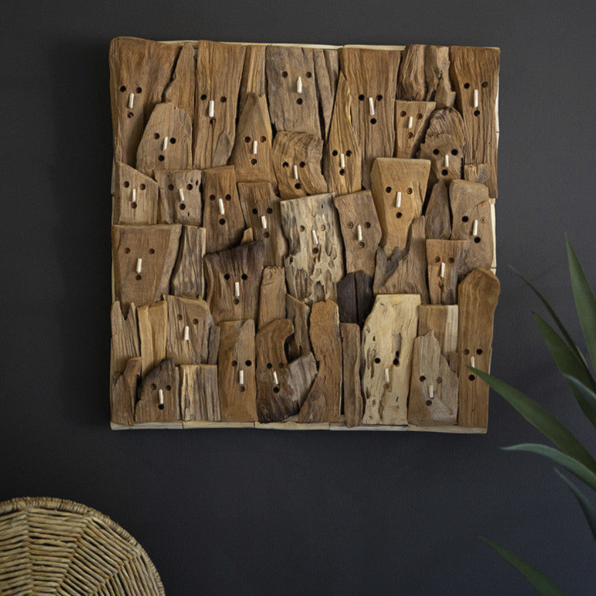 Repurposed Driftwood Faces Wall Art 