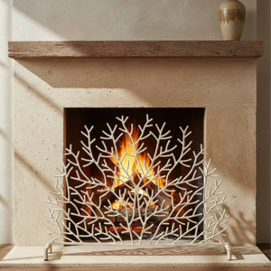 Antique Cream Coral Firescreen