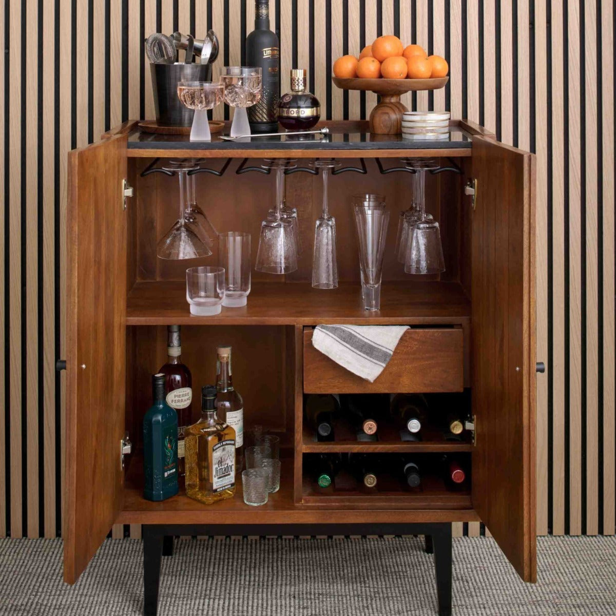 Bar Mid Rack Mid Century Modern Bar Cabinet