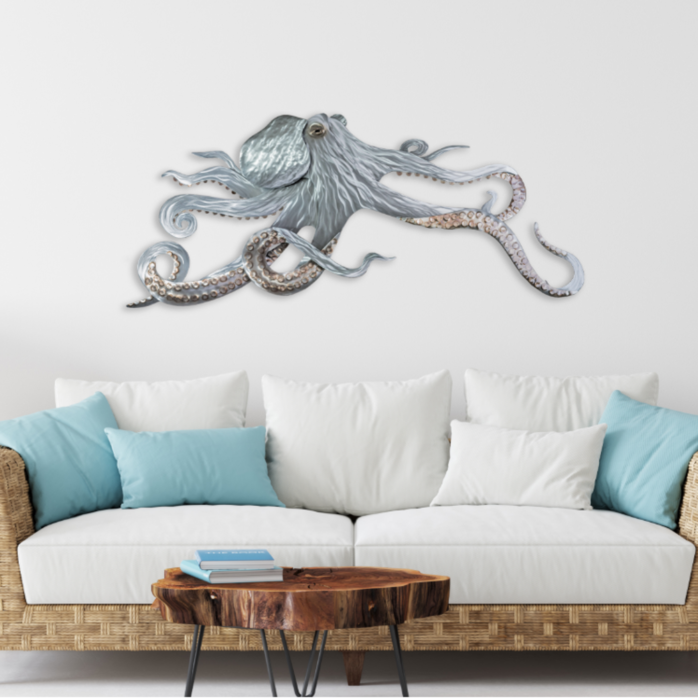 Deep Current – Stainless Octopus Wall Sculpture