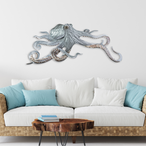 Deep Current – Stainless Octopus Wall Sculpture