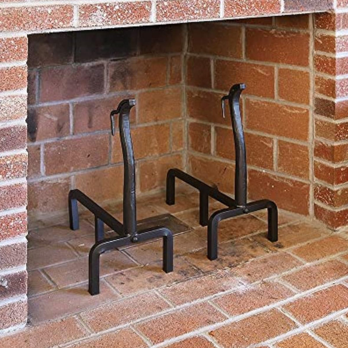 Deer Head Cast Iron Andirons (Pair)