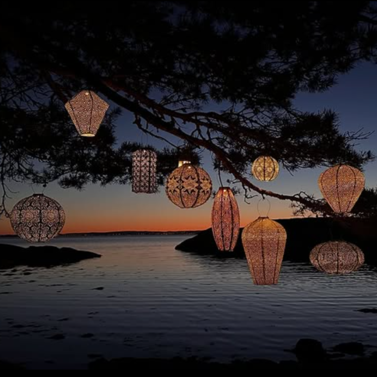 Diamond Lantern - Grey Blue (Lace) | Tyvek Hanging Lantern