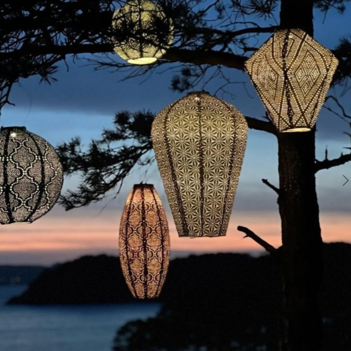 Diamond Lantern - Taupe - Ikat 
