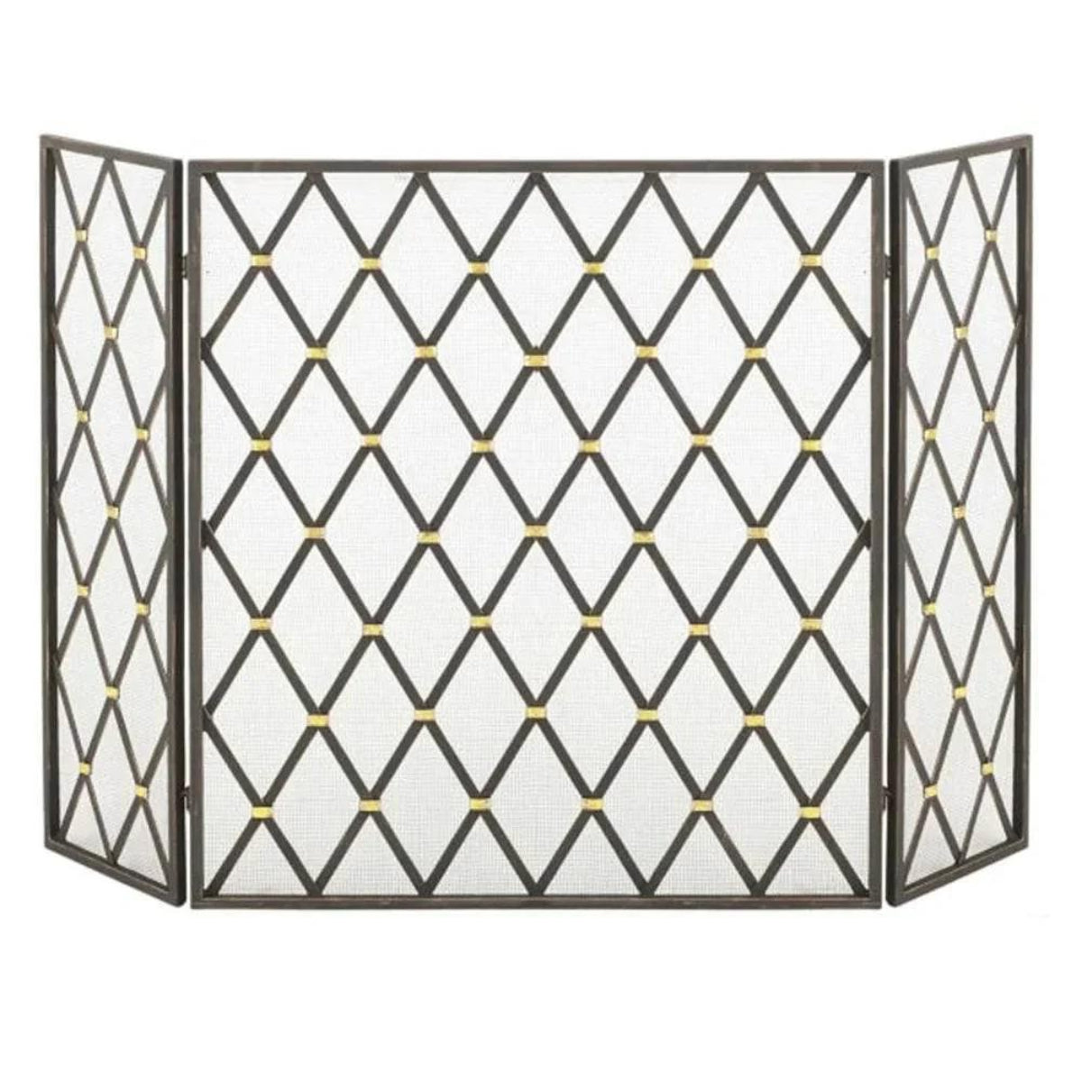 Diamond Three-Panel Fireplace Screen