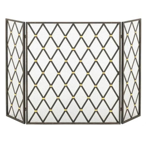 Diamond Three-Panel Fireplace Screen