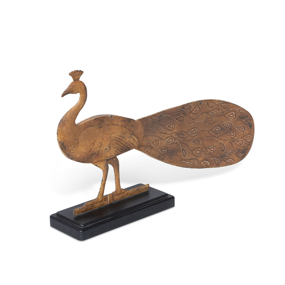 Folk Art Peacock Sculpture