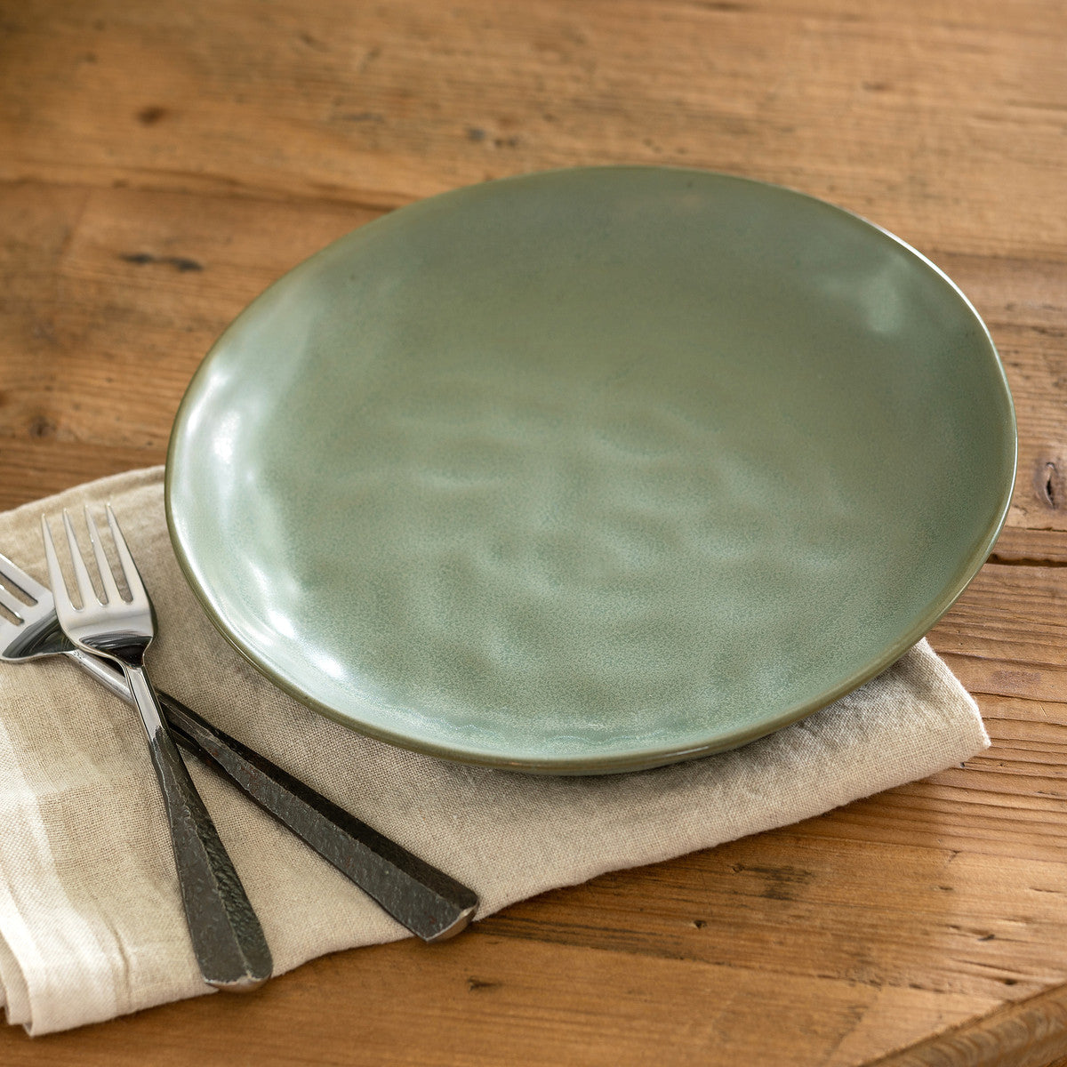 Laurel Stoneware Salad Plates Handcrafted Sage Green Salad Plates