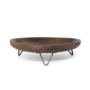 Wooden Round Footed Serivng Tray