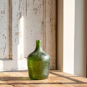 Antique Green Cellar Bottle - Small