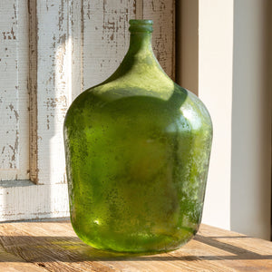 Antique Green Cellar Bottle - Large