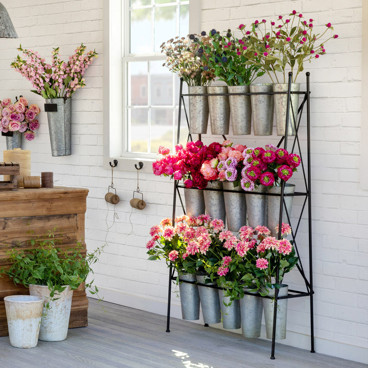 hanging flower plant stand Park Hill Collection Flower Stem Rack