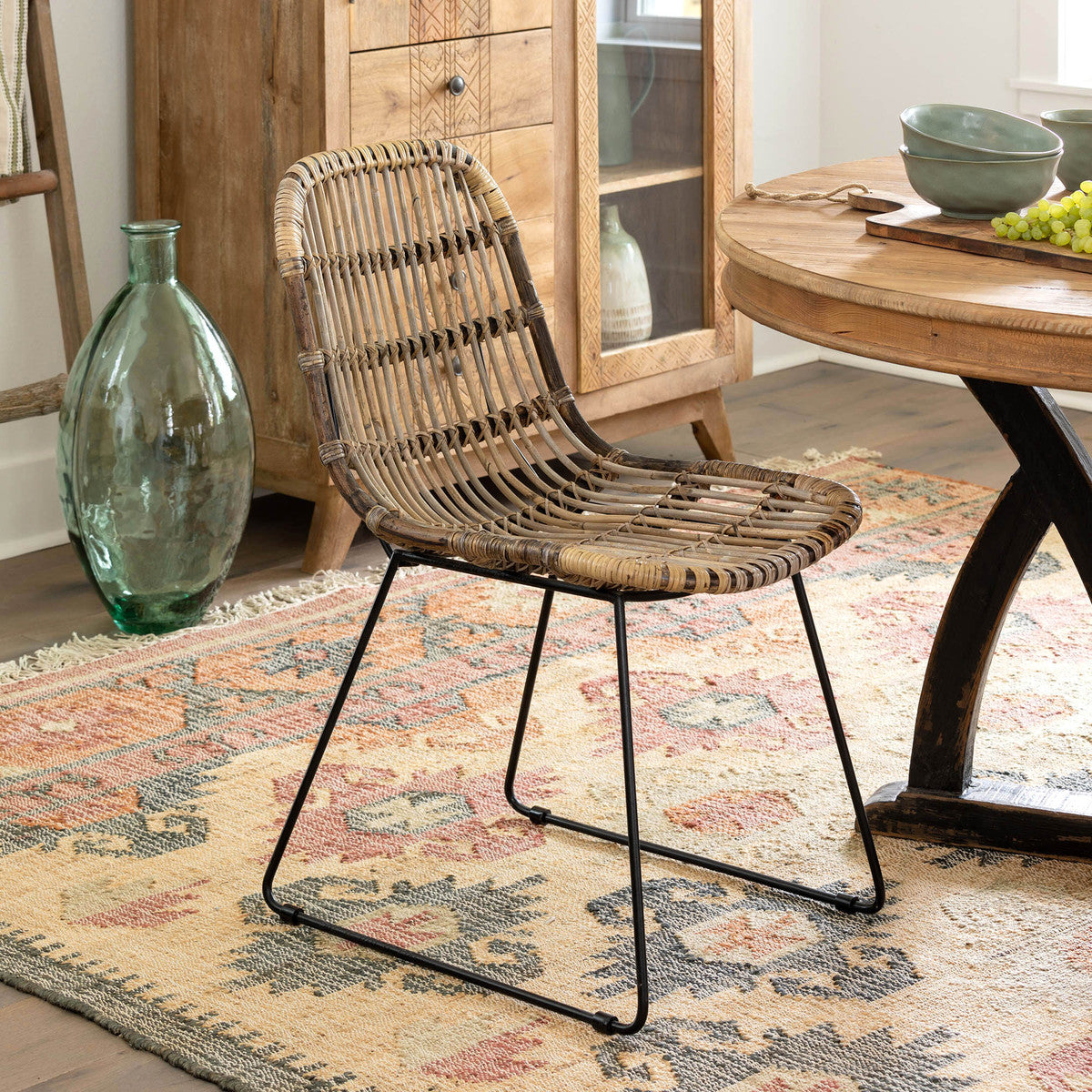 iron rattan chair