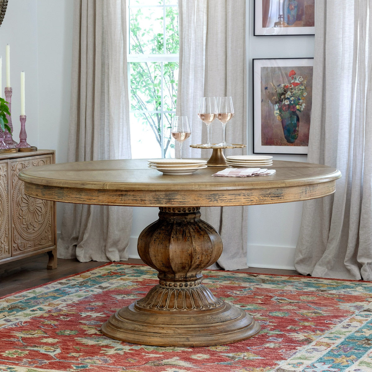 Extending Pedestal Dining Table
