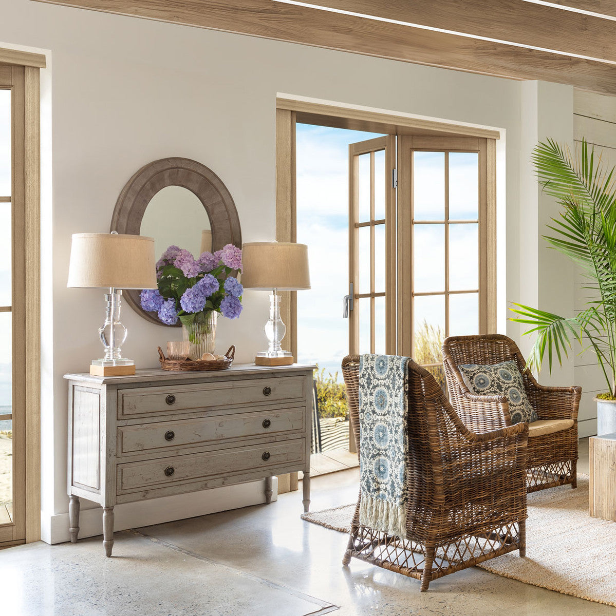 Reclaimed Wood Oval Mirror