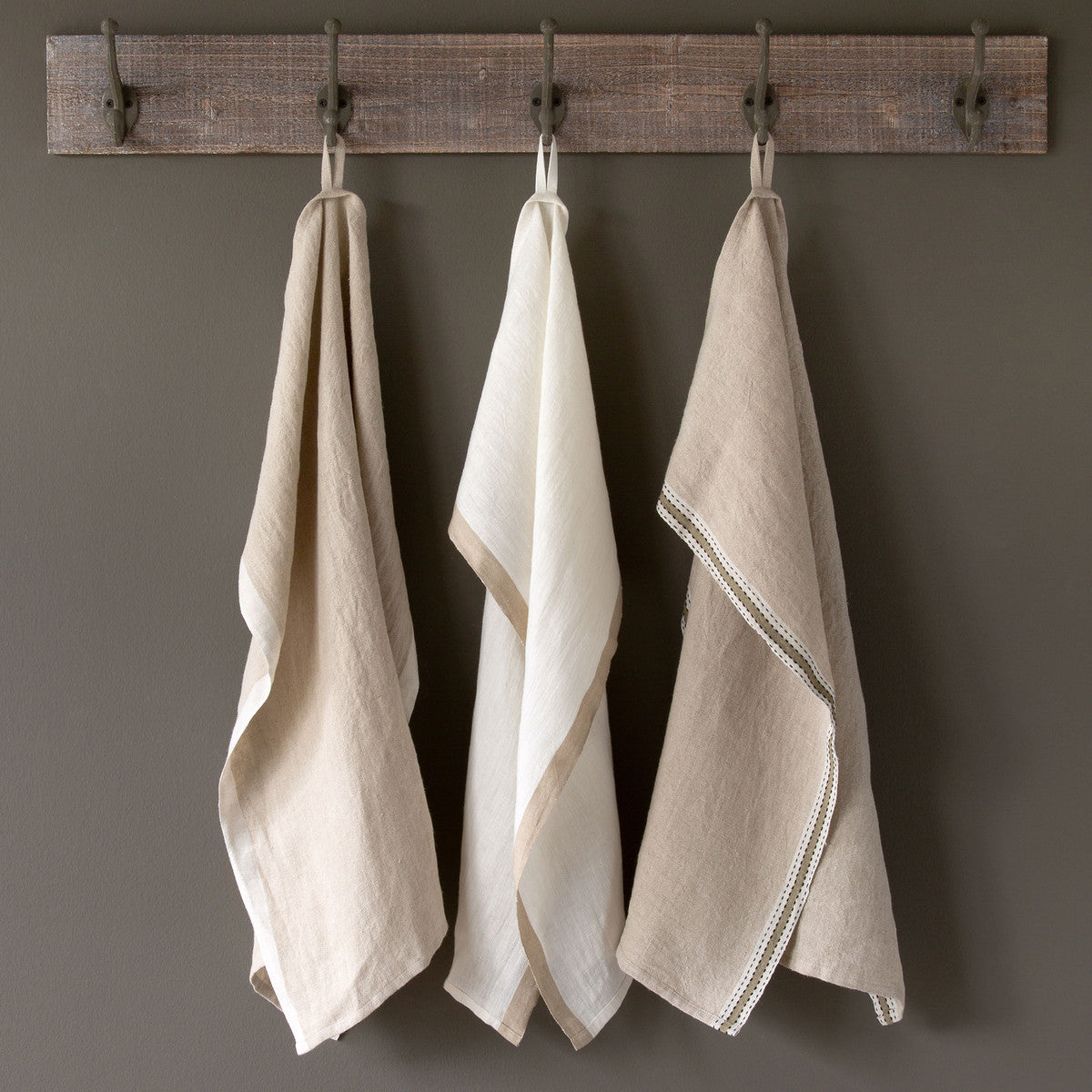 Soft Linen Banded Dish Towels