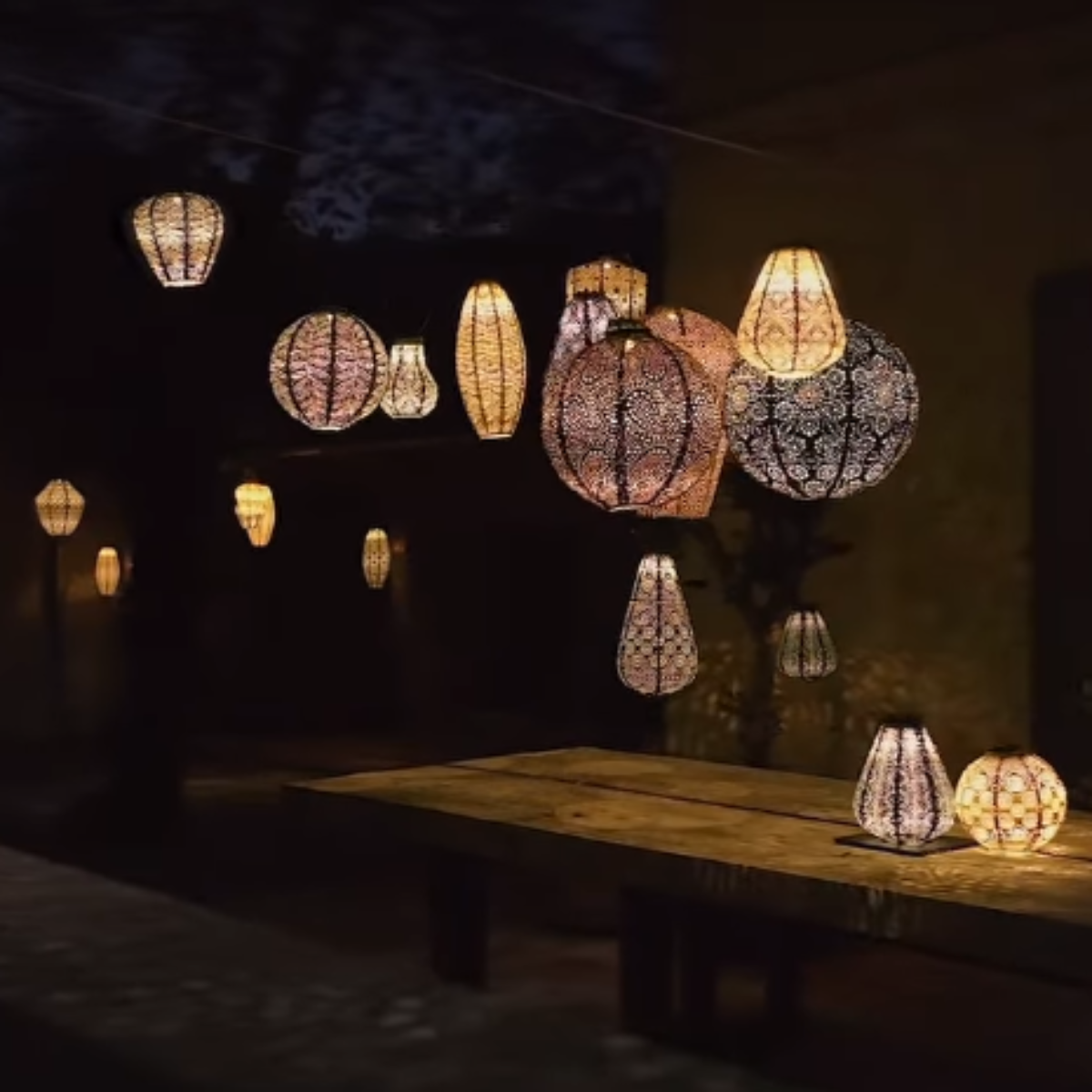 Elliptical Lantern - Light Taupe (Folia) | Tyvek Hanging Lantern