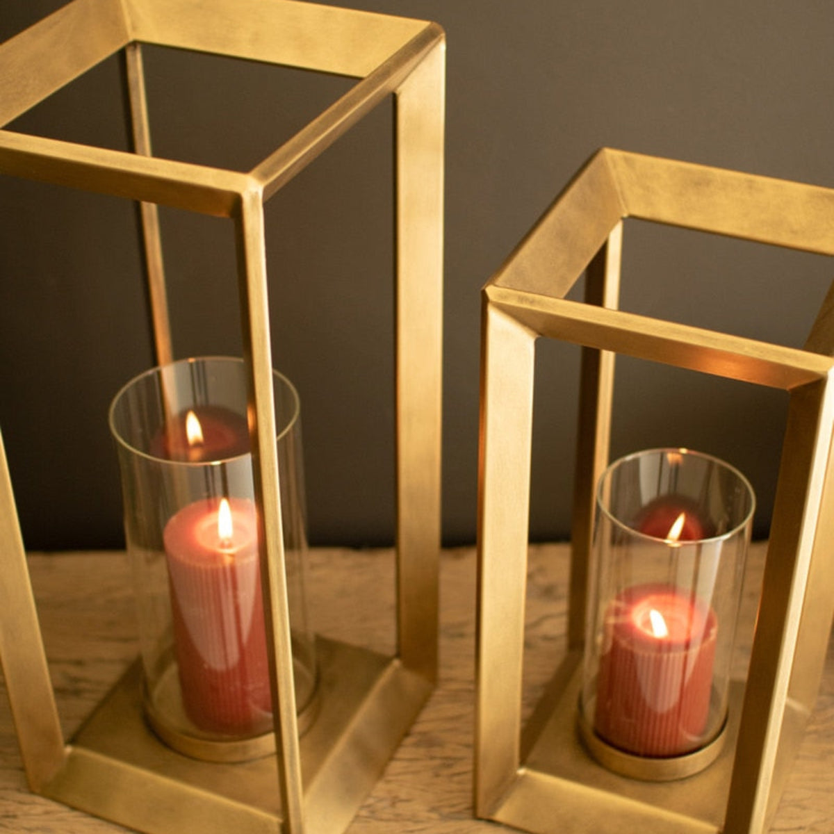 Everwick Gold Hurricane Lantern Set