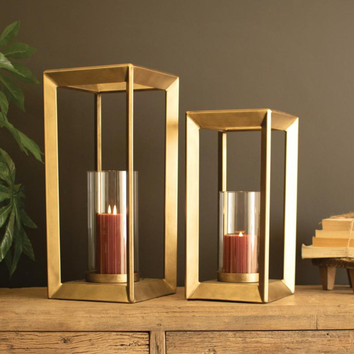 Everwick Gold Hurricane Lantern Set
