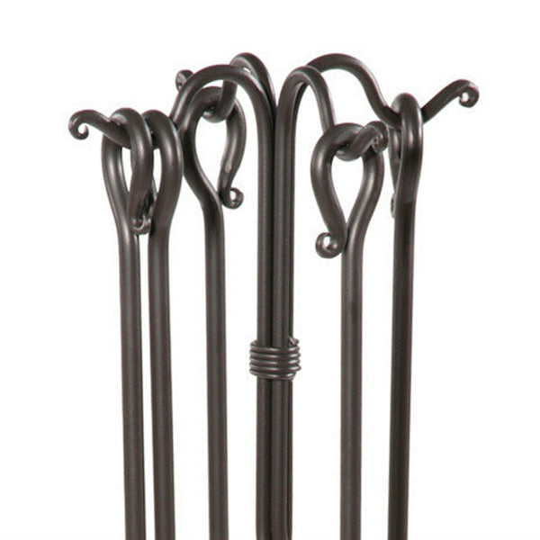 Hand Forged Iron Fire Tools - Shepard's Crook - Iron Accents