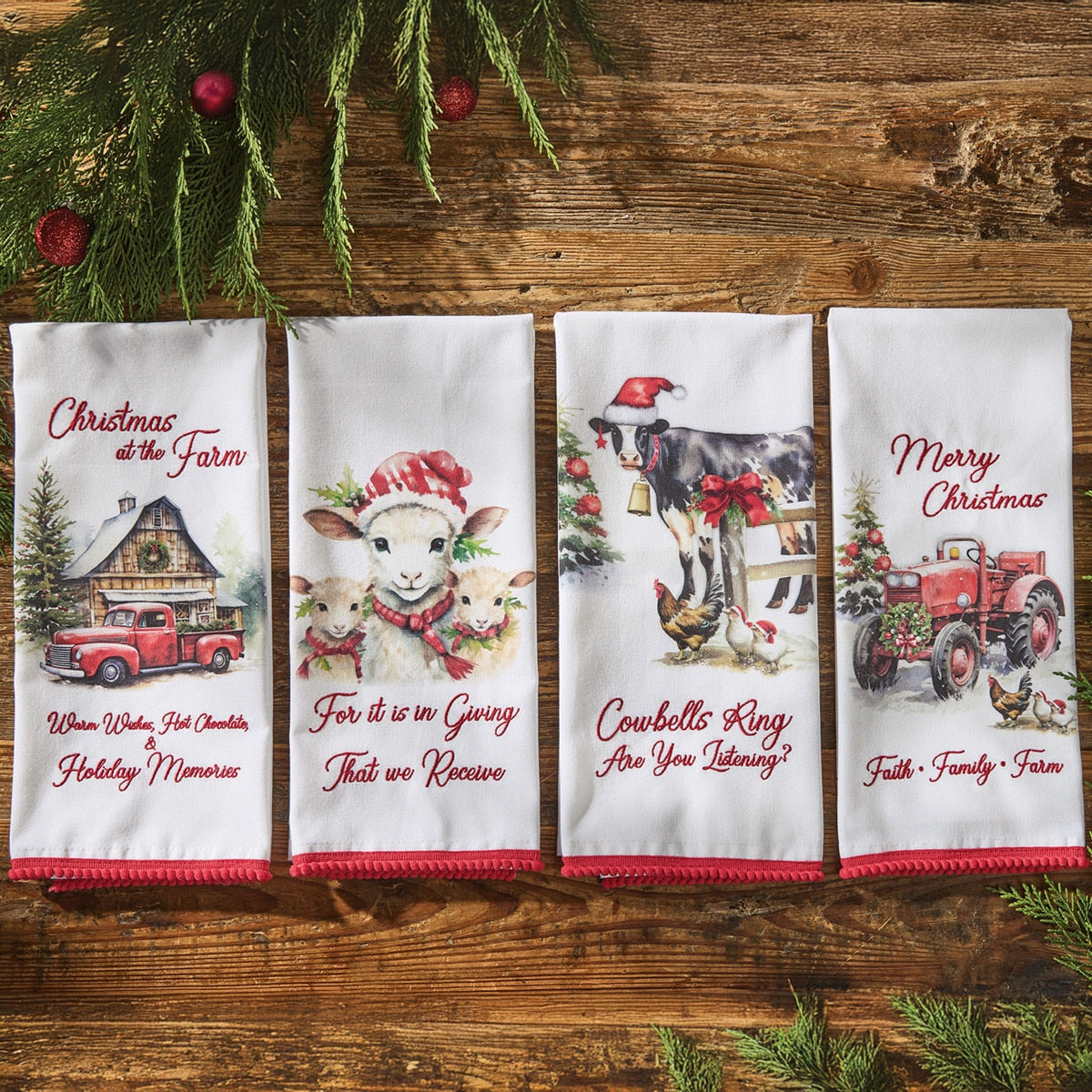Farmhouse Christmas Dish Towel Set