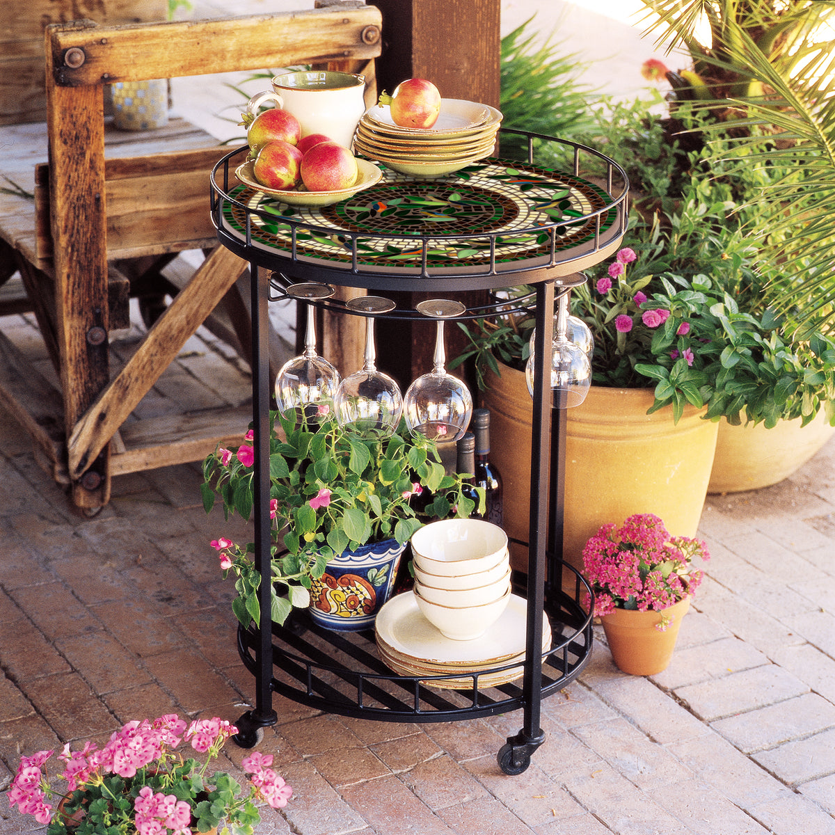 Finch Mosaic Serving Cart