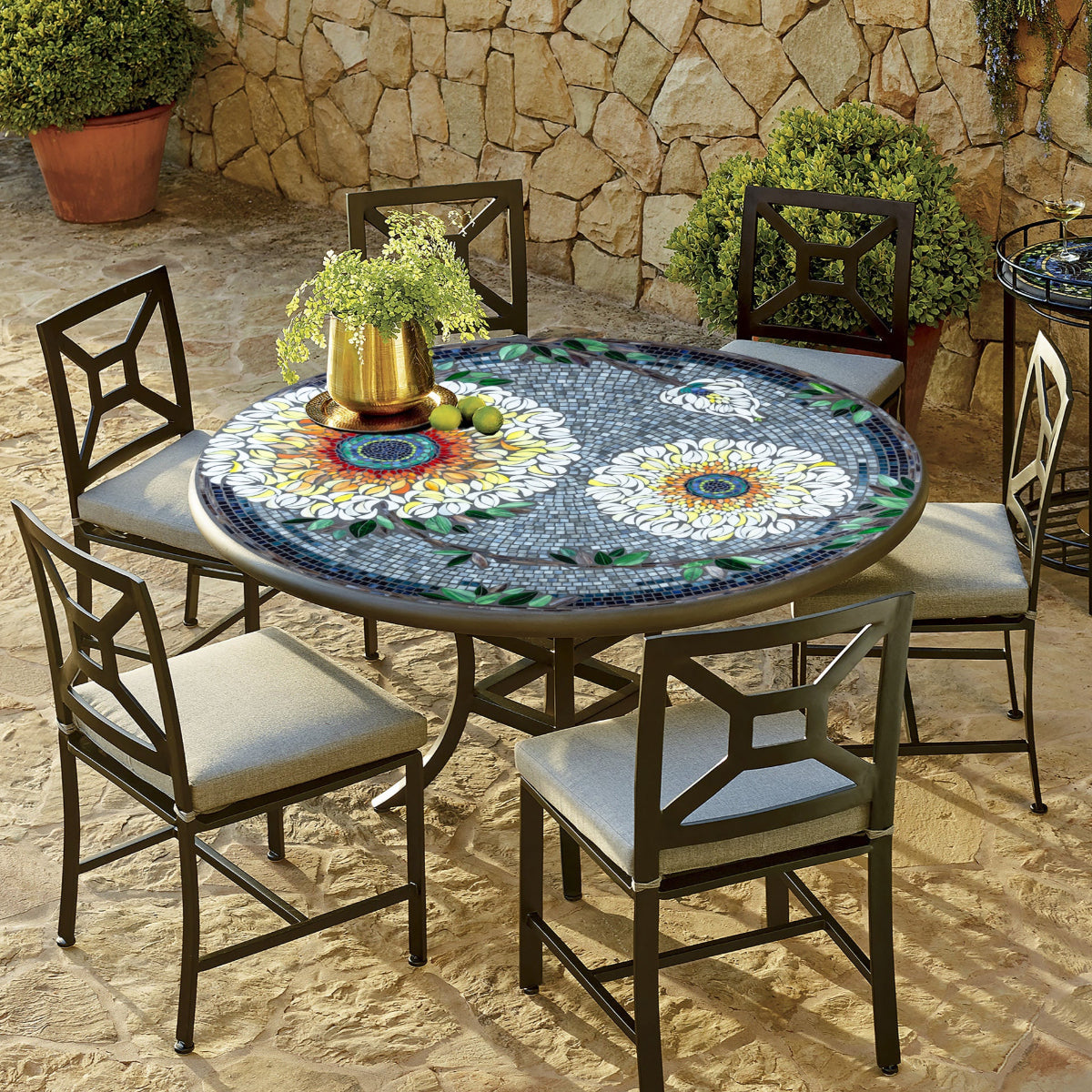 Florosol 48", 54" or 60" Mosaic Patio Table