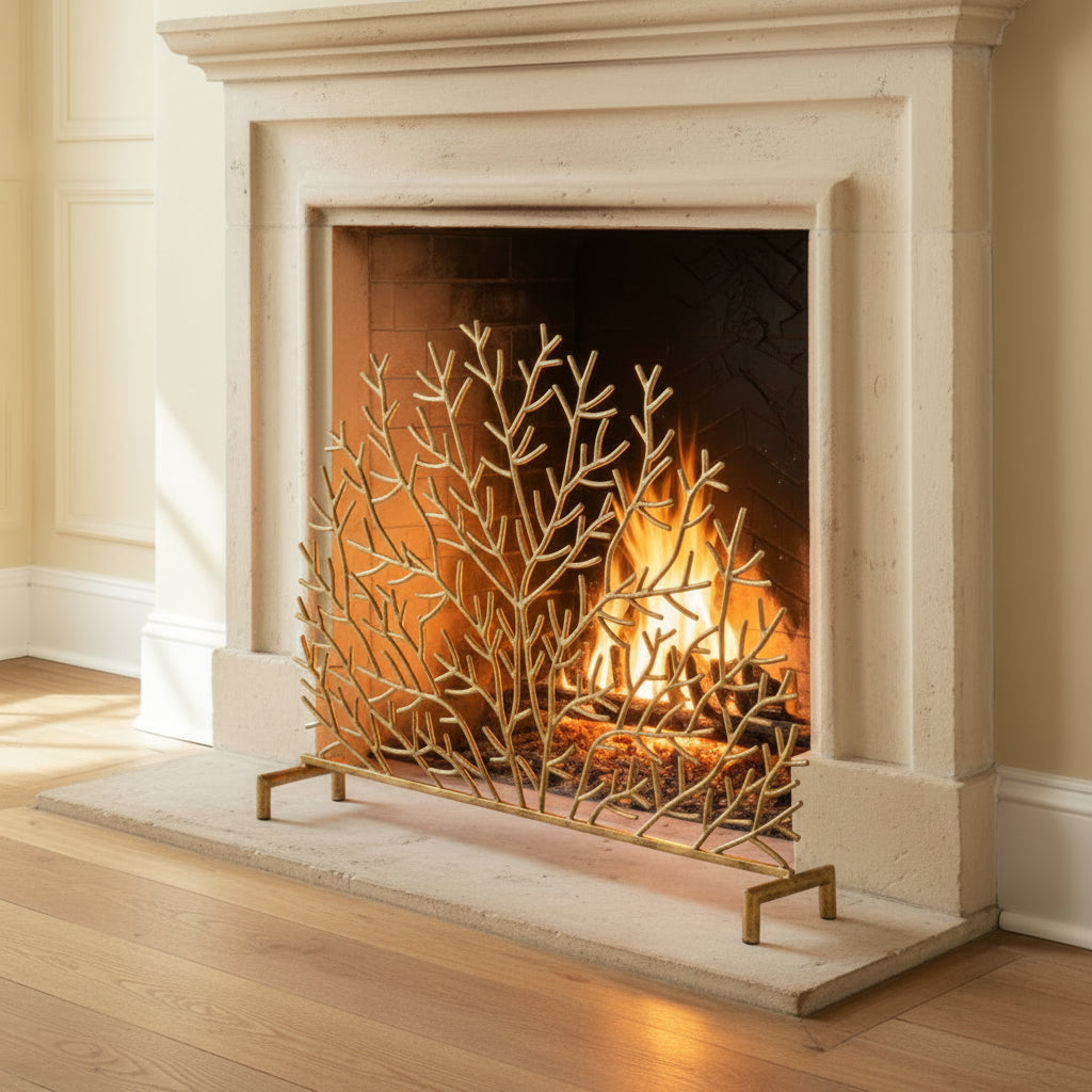 Gilded Coral Firescreen