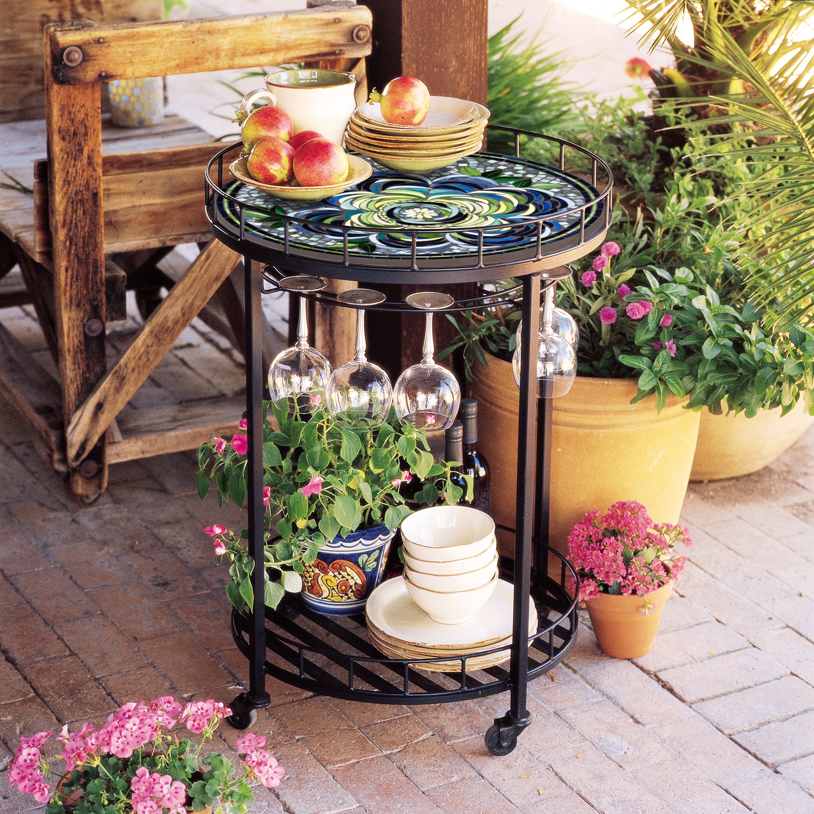 Giovella Mosaic Serving Cart
