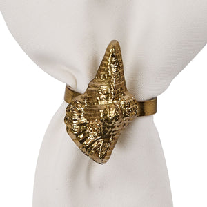 Golden Conch Napkin Rings