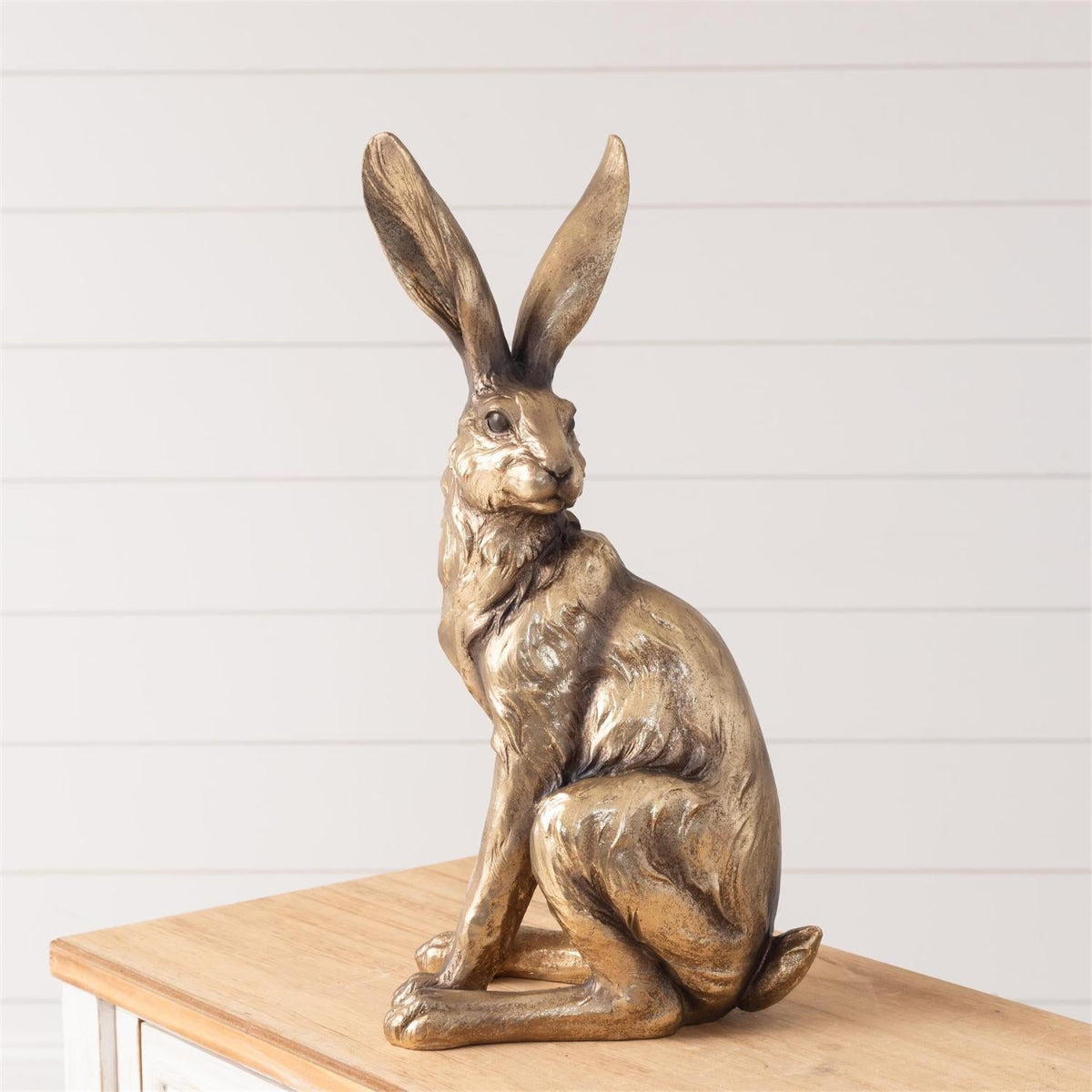 Golden Meadow Hare Statue