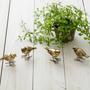 Golden Perch Bird Figurines