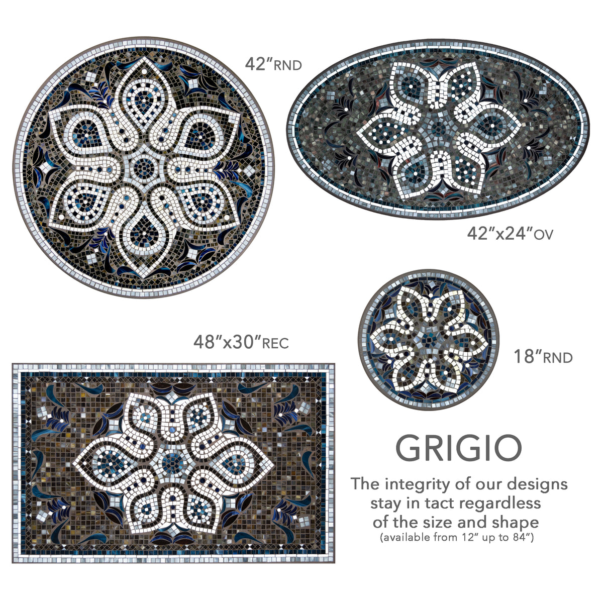 Grigio Mosaic Plant Stands