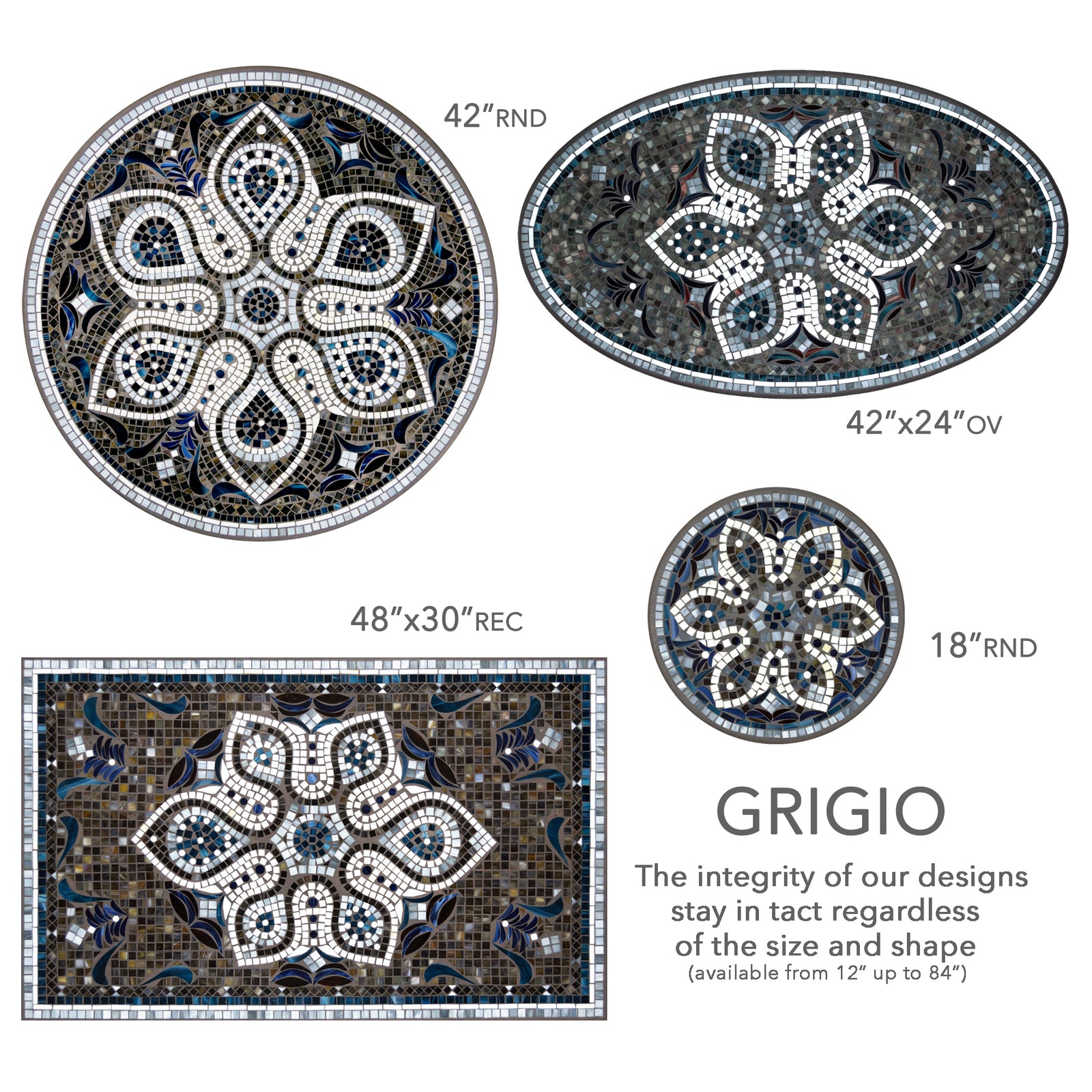 Grigio Mosaic Plant Stands