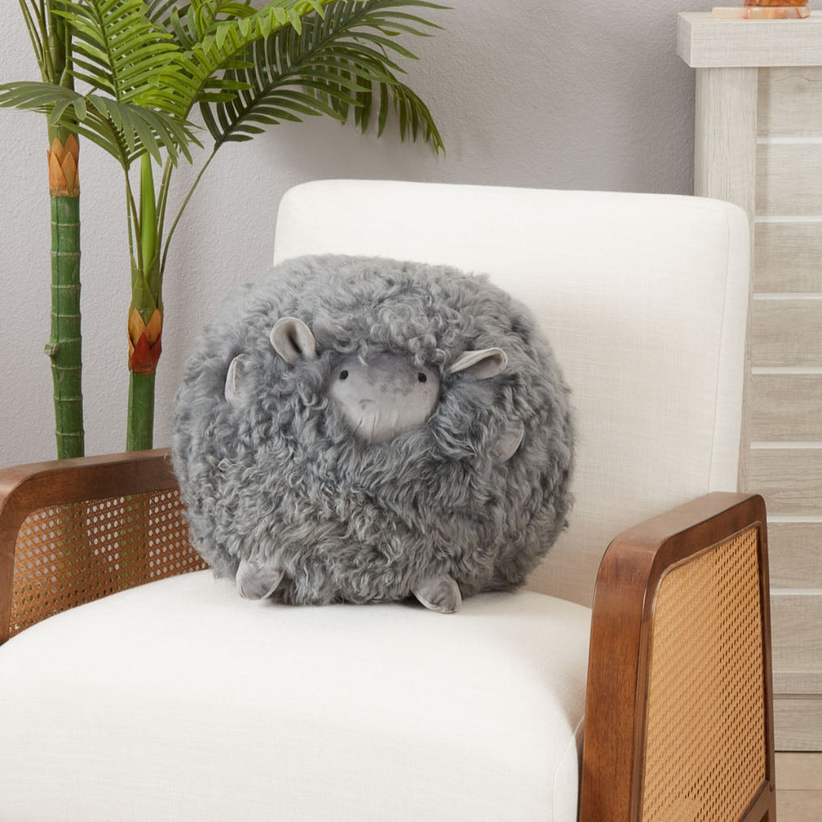 Baby Lamb Pillow in Grey