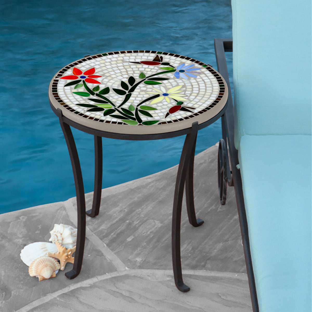 Hummingbird Mosaic Chaise Table