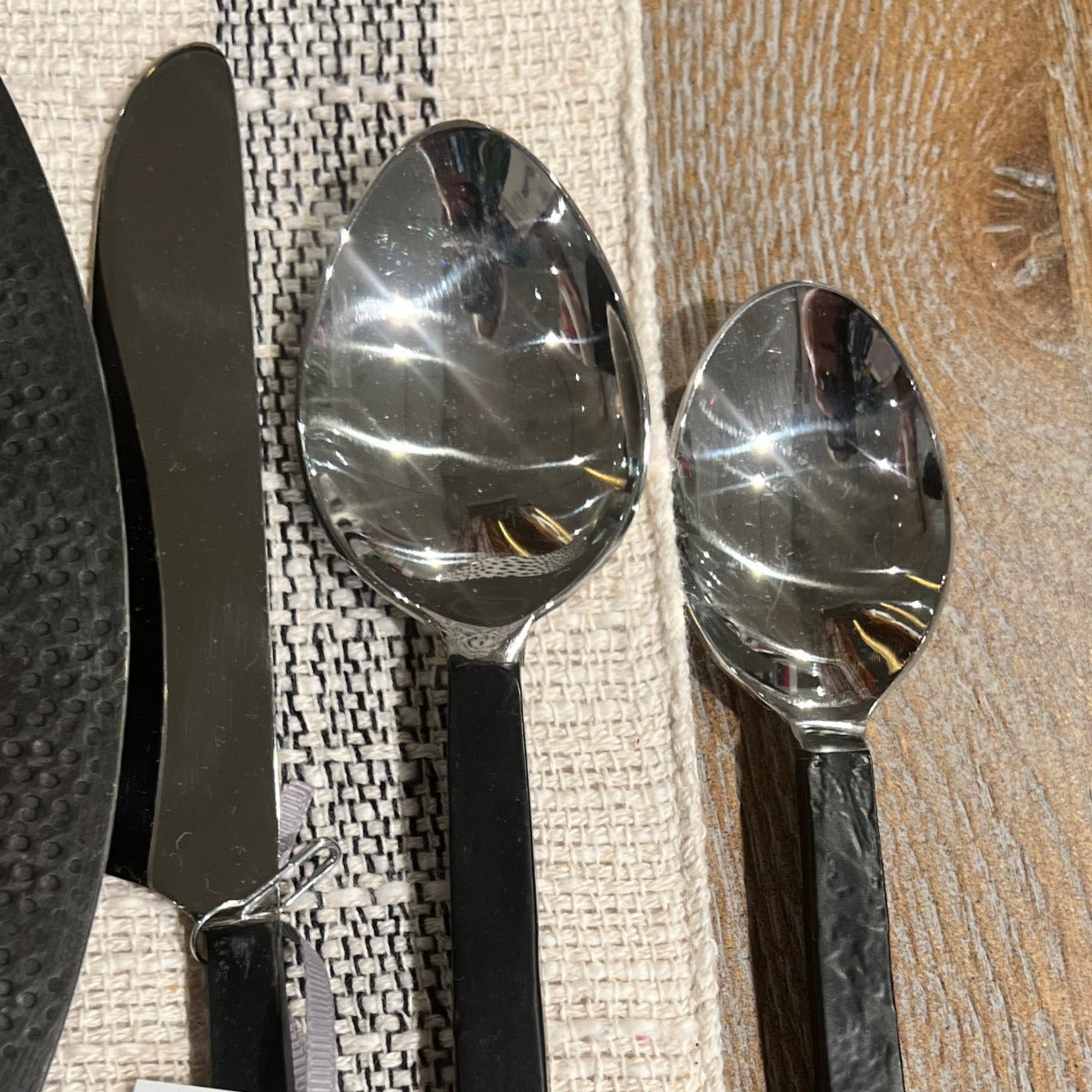 Hammered Black Flatware