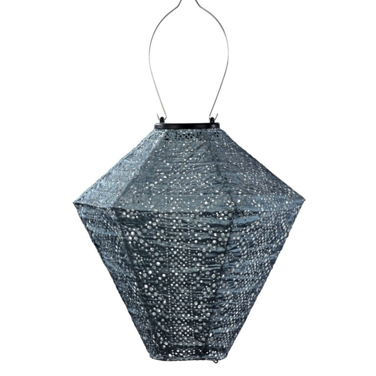 Indoor/Outdoor Diamond Lace Lantern - Grey Blue