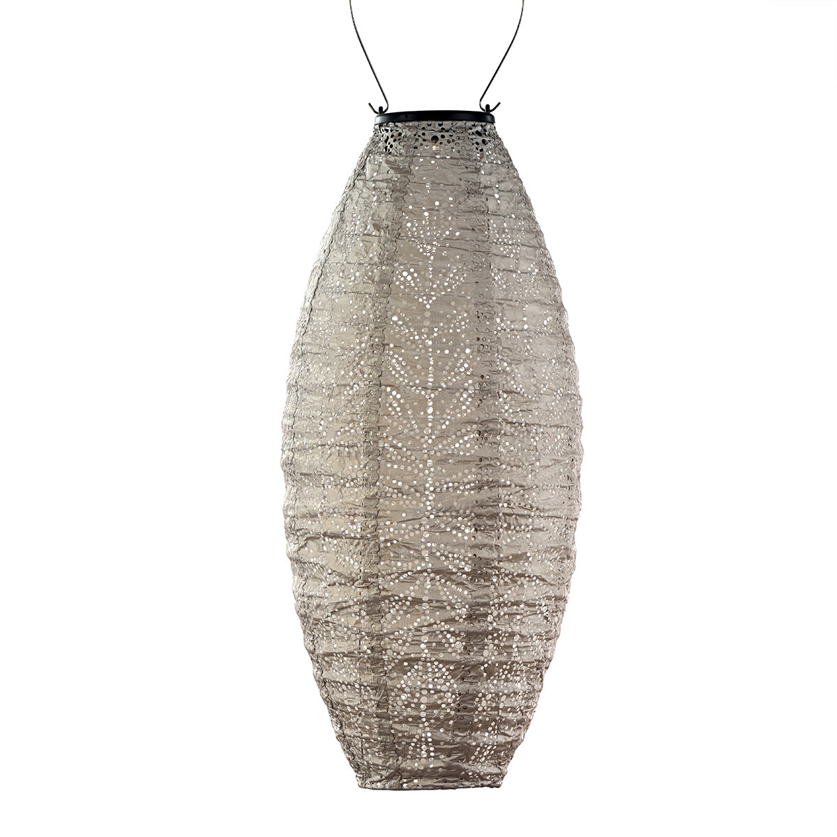 Indoor/Outdoor Elliptical Folia Lantern - Light Taupe