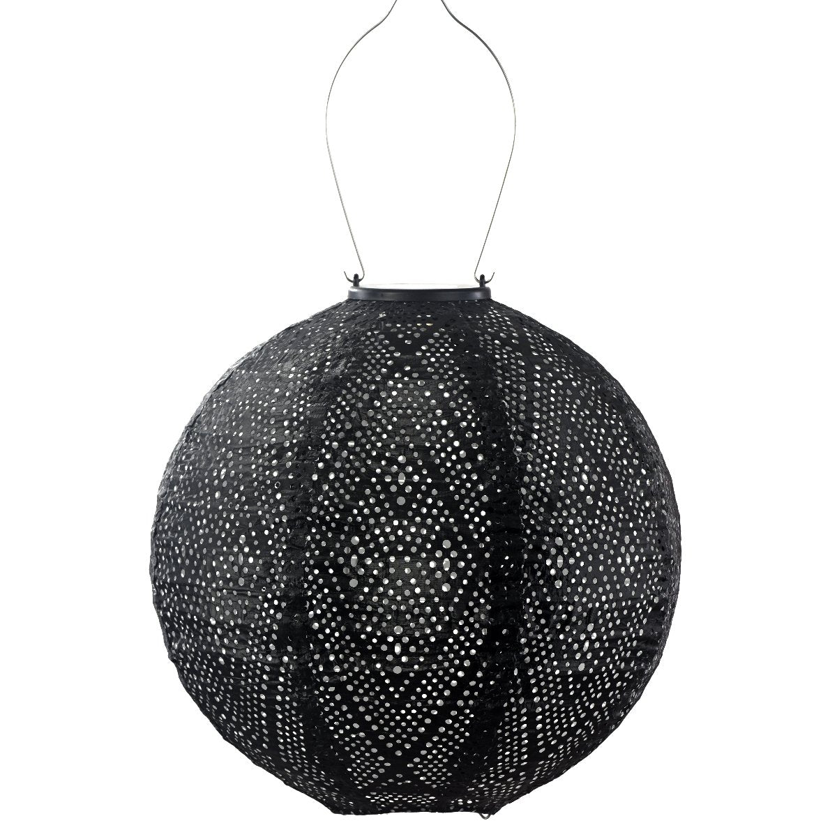 Indoor/Outdoor Round Ikat Lantern - Black