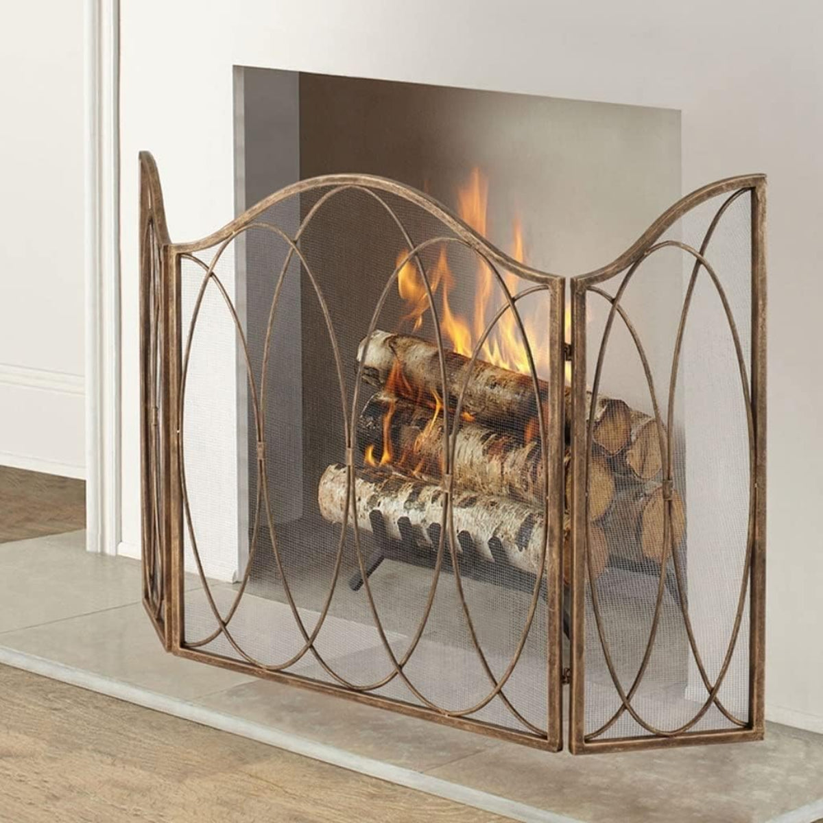 Interlaced Ovals Fire Screen